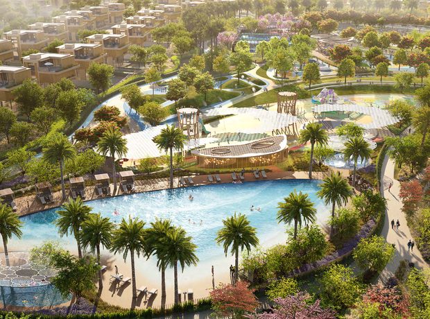A wave pool in the park